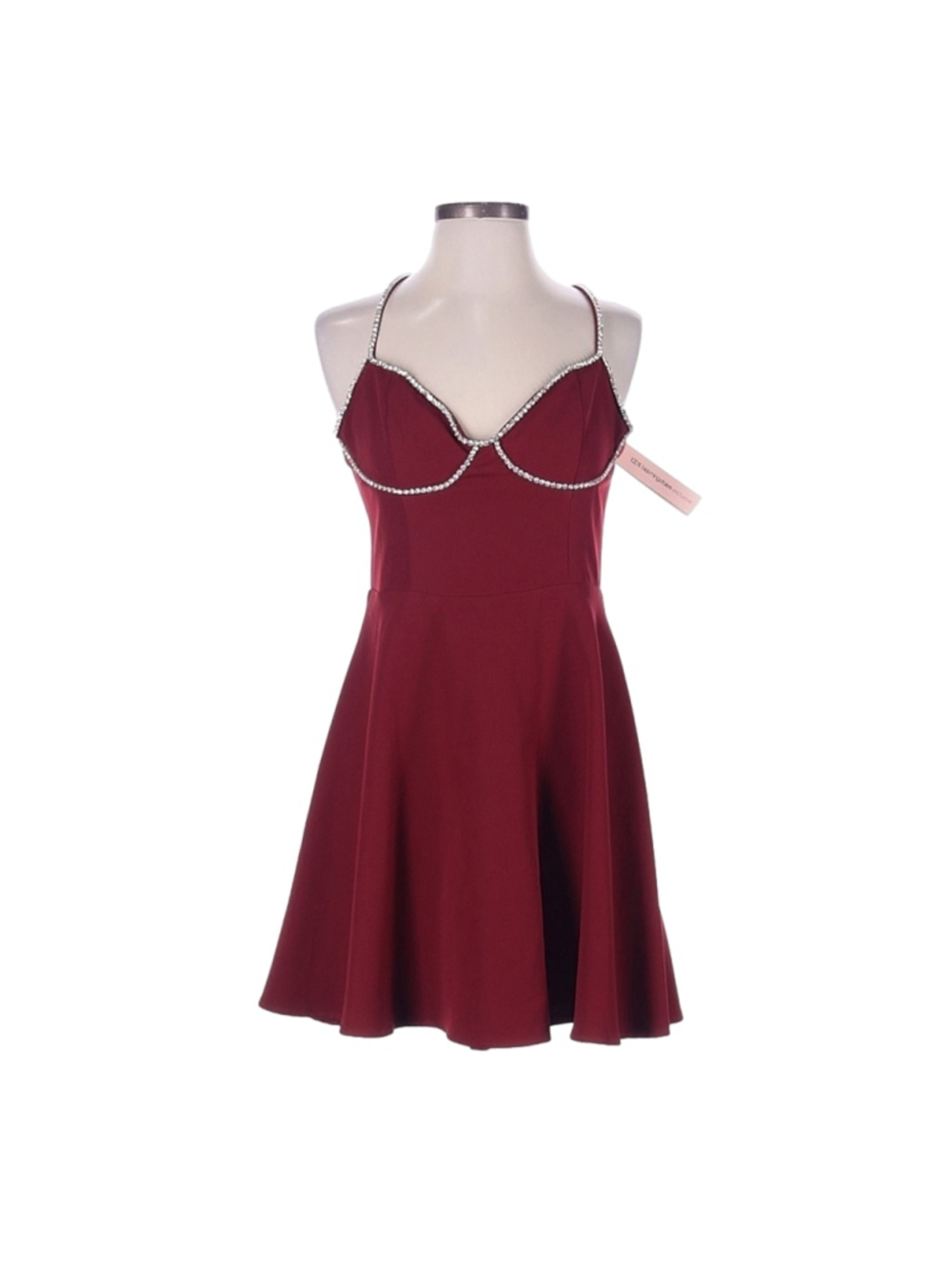 Crystal Trim Mini Dress - Picture 1 of 6